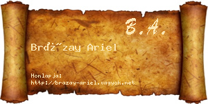 Brázay Ariel névjegykártya
